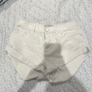 One Teaspoon White Denim Bandit Shorts